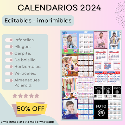 Calendarios Editables 2024 - Recursos Digitales