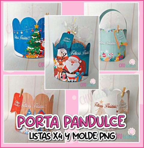 Porta Pandulces Listos para imprimir x4 + Moldes PNG