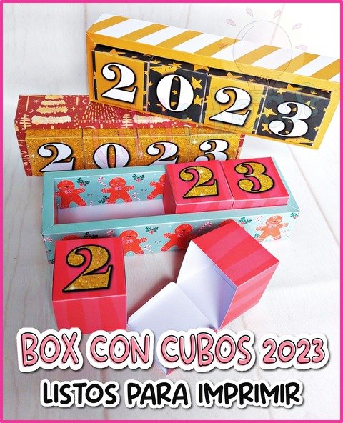 BOX CON CUBOS 2023 LISTOS PARA IMPRIMIR