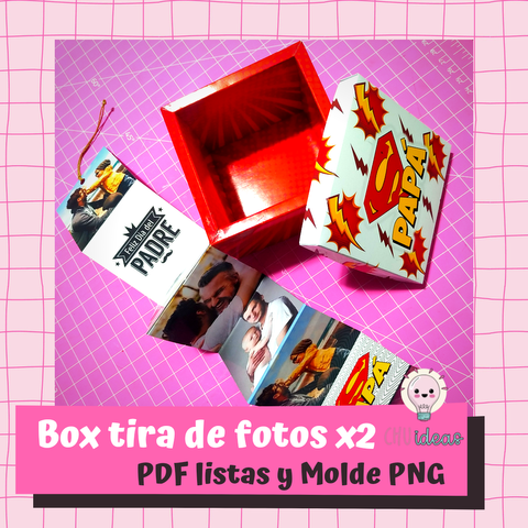 Box con tira de fotos x2 + Moldes Png