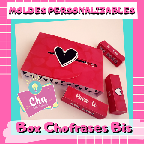 CAJA CHOCO FRASES BIS LISTA + MOLDE PNG