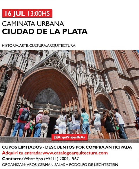 16 JUL (13:00hs) CAMINATA URBANA: CIUDAD DE LA PLATA - CITY TOUR