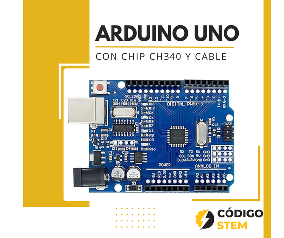 Placa Arduino UNO (CH340) + Cable