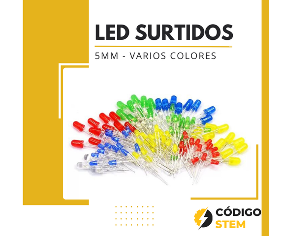 Pack 10 Diodos LED 5mm - Varios Colores