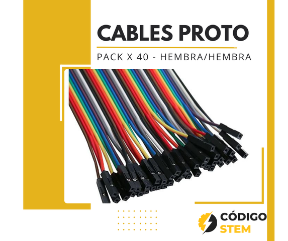Cables para Protoboard Pack x 40 - Hembra/Hembra