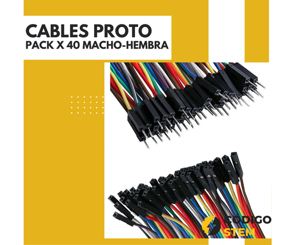 Cables para Protoboard Pack x 40 - Macho/Hembra