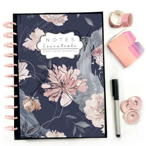 CUADERNO NOTES ESSENTIALS A4 FLOWERS IN BLUE
