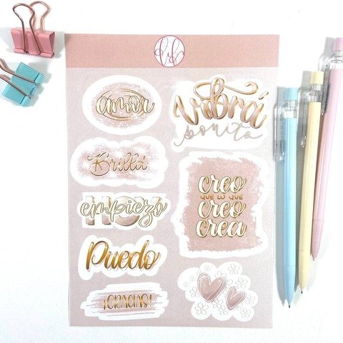 Stickers - Pink & Gold