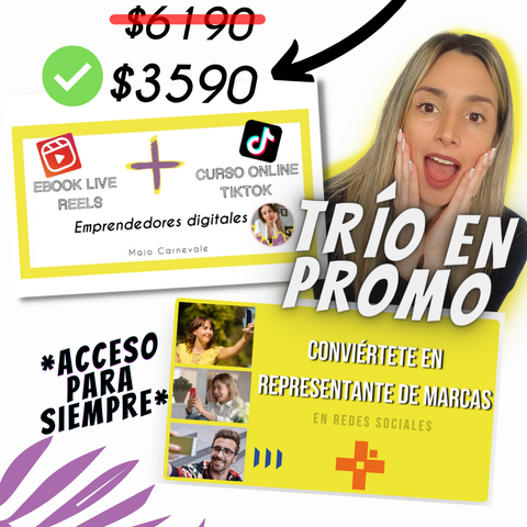TRÍO CONVIÉRTETE EN REPRESENTANTE DE MARCAS + REELS Y TIKTOK PARA EMPRENDEDORES