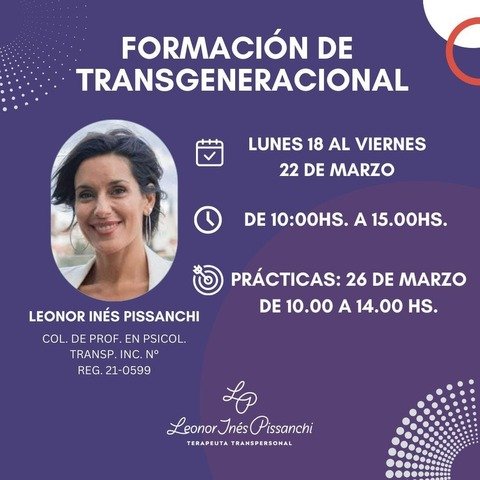 E-Learning // Psicogenealogía y Transgeneracional - Inicio 18-3 // Fin 19-6-24 