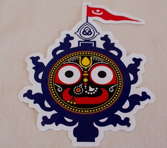 Sticker del Señor Jaganatha con bandera