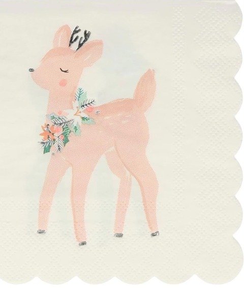 Servilleta de ciervo en color rosa pastel de Meri Meri