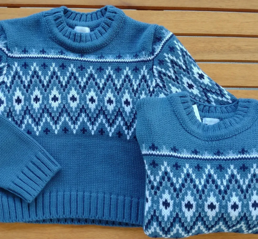 Sweater con guarda azulino