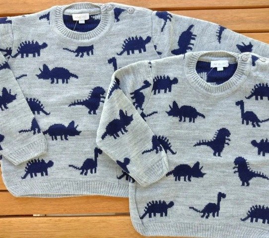 Sweater gris dinos