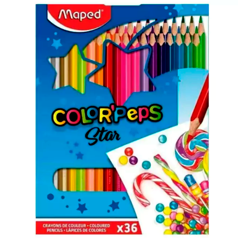 Lápiz Maped Colorpeps Star x36 Largos 
