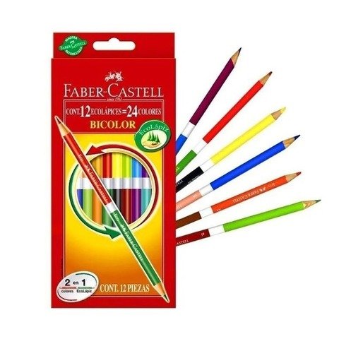 Lápiz Faber Castell Bicolor x12 (24 colores)