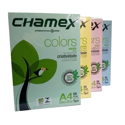 Resma A4 Color Chamex 75grs