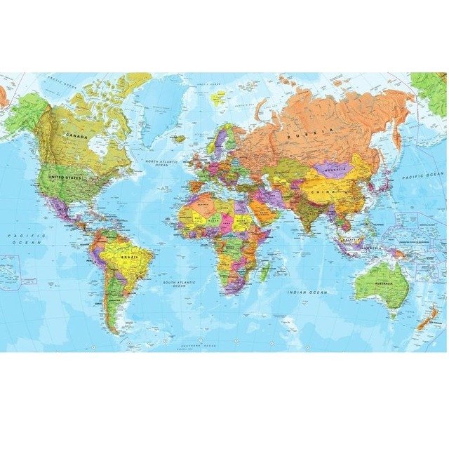 Mapa Mural Planisferio Politico Laminado 130 X 90 Cms Mercado Libre