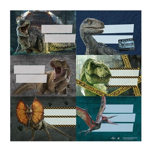 Etiquetas Mooving x12 Jurassic World 2023