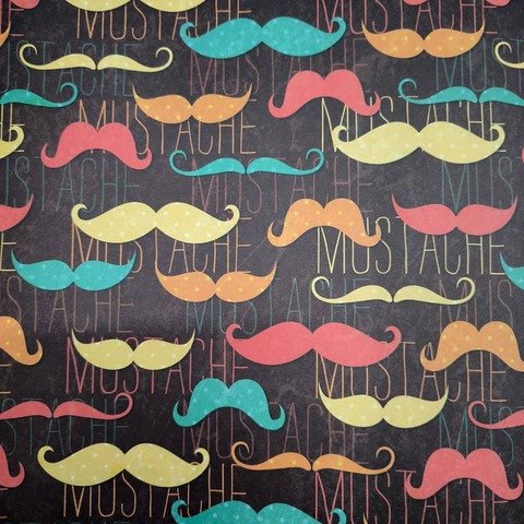 Papel de Regalo Fantasía 70x100 Mustache x2 + 2 Moños