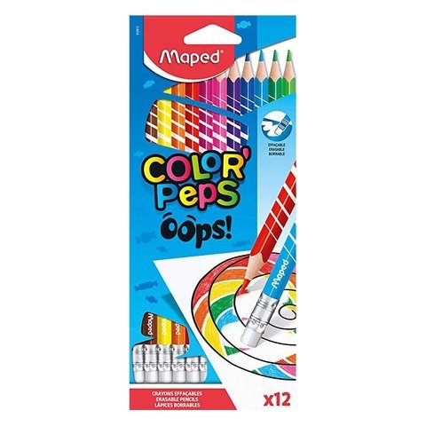 Lápiz Maped Colorpeps Borrables x12