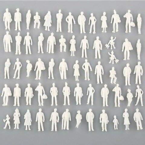 Maquetería PVC Personas 3D Blanco 1:50 x5u