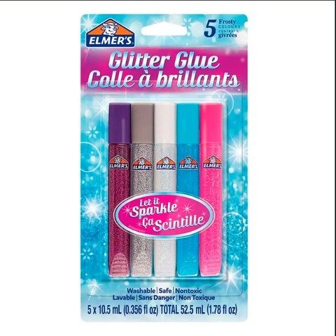 Adh. Glitter Elmers Blister x5 Glitter Glue Frosty (2062961)