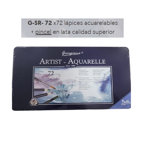 Lápiz Giorgione Lata Acuarelable x72 + Pincel (G-SR-72)