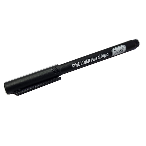 Microfibra Trabi Fine Liner 0.3 x Unidad Tapa con clip Negra