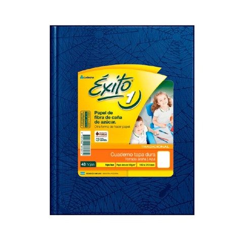 Cuaderno Escolar Exito 16x21 Liso Araña T-D x48hj Azul