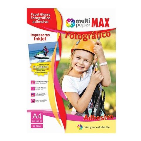 Hoja A4 Papermax Glossy Adhesiva x20 (Fotografico) Waterproof