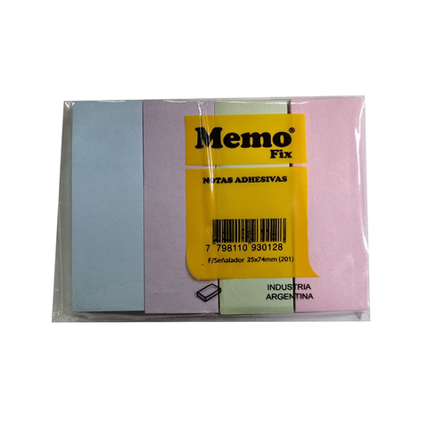 Notas Adhesivas Memofix 25x74mm Pastel x100H (201)