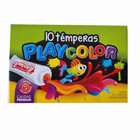 Tempera Playcolor 8cc. x10 Colores Surtidos Clásicos