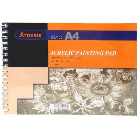 Block Artmate Acrílico (400gr) (21x29,7cm) (HSAC-A4) Acrylic Pad - Espiral