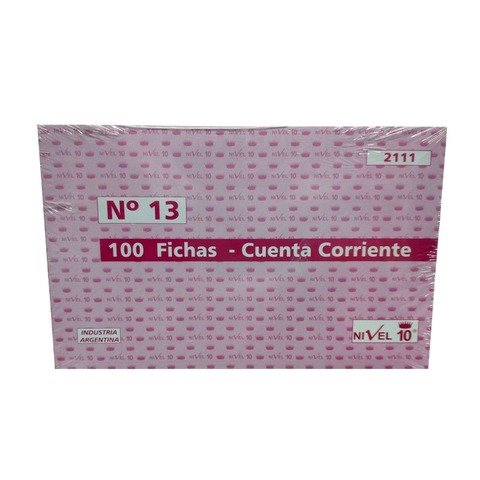 Ficha Cuenta Corriente Nivel 10 N°13 (2111) (12,5x20cm)
