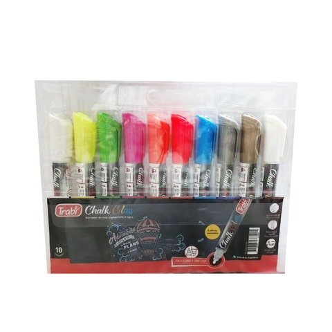 Marcador Trabi Pintura Chalk Glass Pop (4-6mm) x10 Surtidos