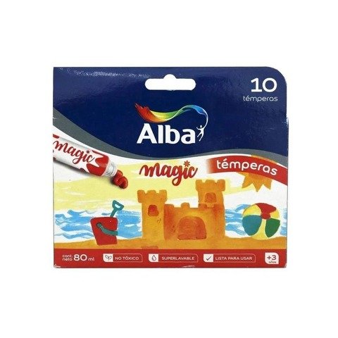Tempera  8 ml.Alba Magic caja x10 colores 