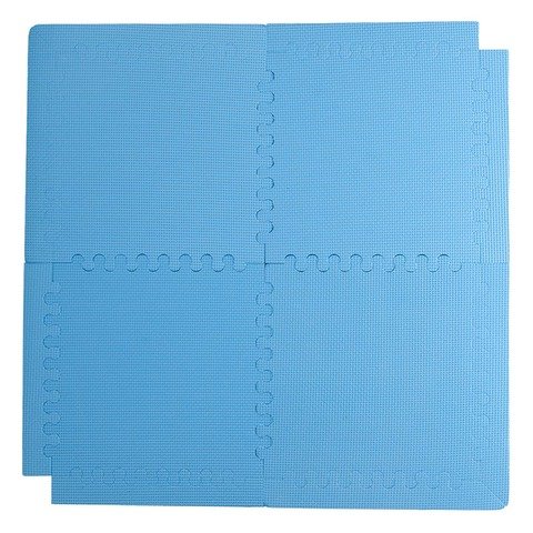 Goma Eva Pisos 32x32 x4 Piezas de 12mm Liso con Bordes Encastrables (93402) Azul Claro