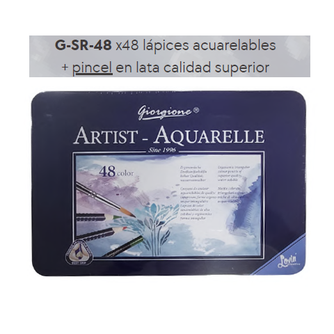 Lápiz Giorgione Lata Acuarelable x48 + Pincel (G-SR-48)