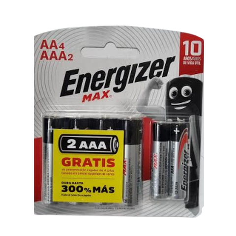 Pila Energizer Combo 4 AA + 2 AAA 