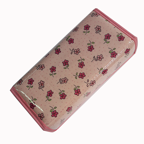 Cartuchera D&P Caja con abrojo 604 Rosa flores magenta