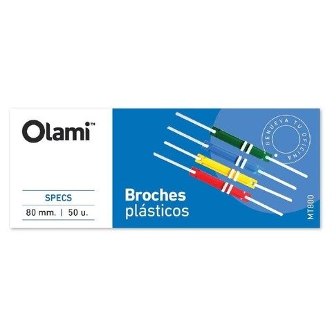 Broche Olami Color Plásticos caja x50 (Tipo Nepaco)