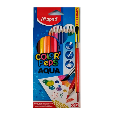 Lápiz Maped Colorpeps Acuarelable x12 Aqua