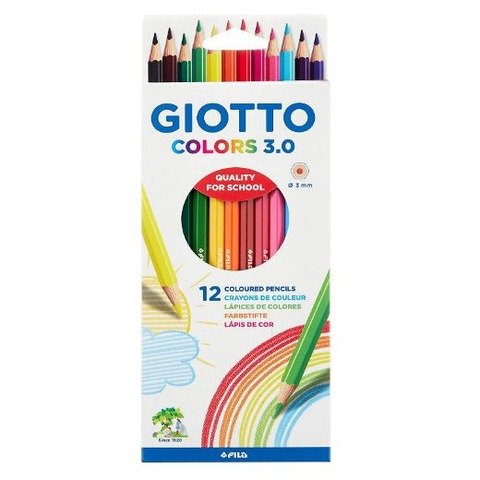 Lápiz Giotto Colors 3.0 Cartón 12 Colores