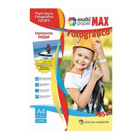 Hoja A4 Papermax Glossy 235gr x20 (Fotografico) Waterproof (891304)