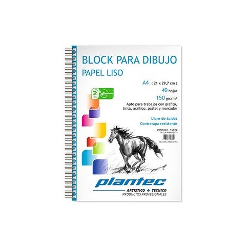 Block Plantec A4 Liso 150gr 40h Espiral Lateral 15627