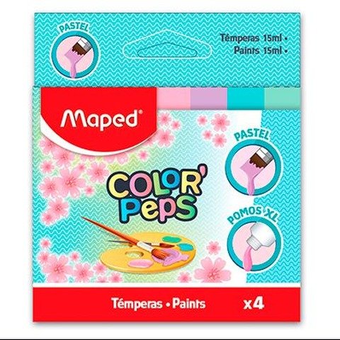 Tempera Maped 15ml x4 Pastel