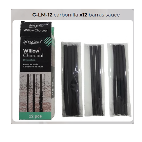 Carbonilla Giorgione Willow Charcoal x12 Barras Sauce (G-LM-12)