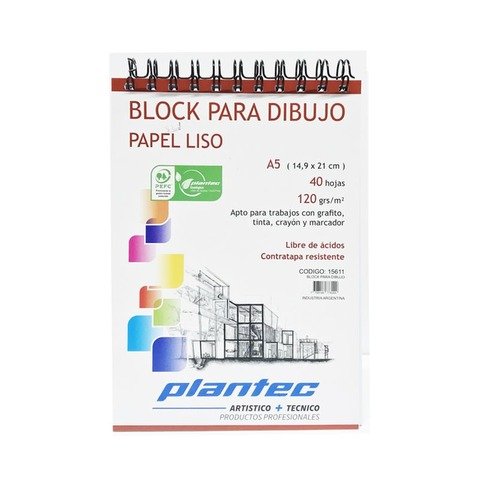 Block Plantec A5 Liso 120gr 40h Espiral Superior 15611
