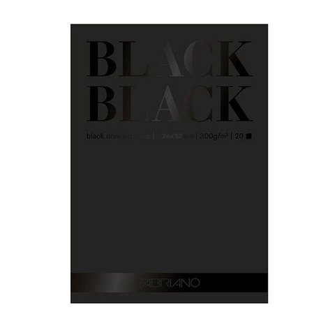 Block Fabriano Black Black 300gr 24x32 (20h)